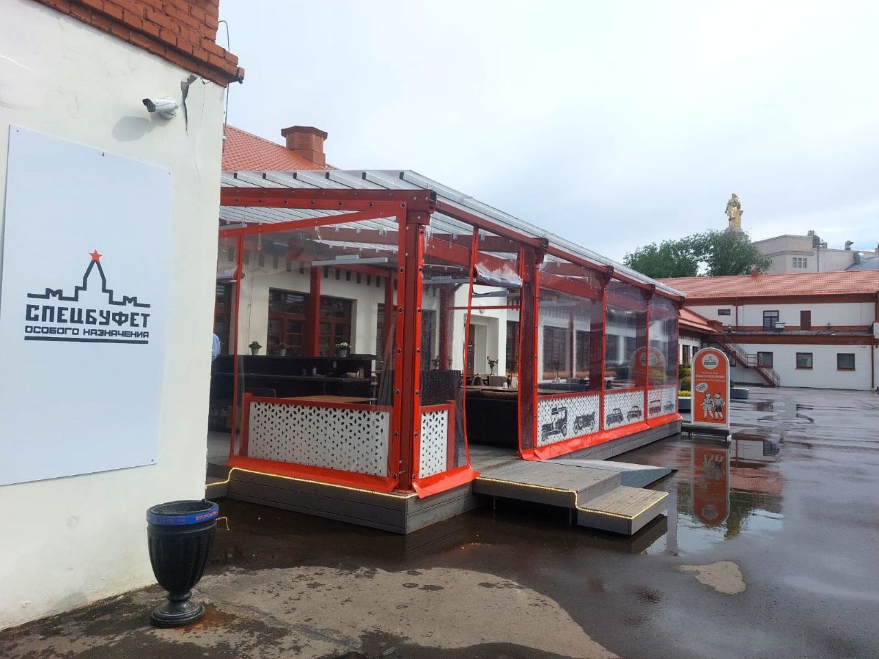 ПВХ шторы для летней террасы кафе в городе Протвино